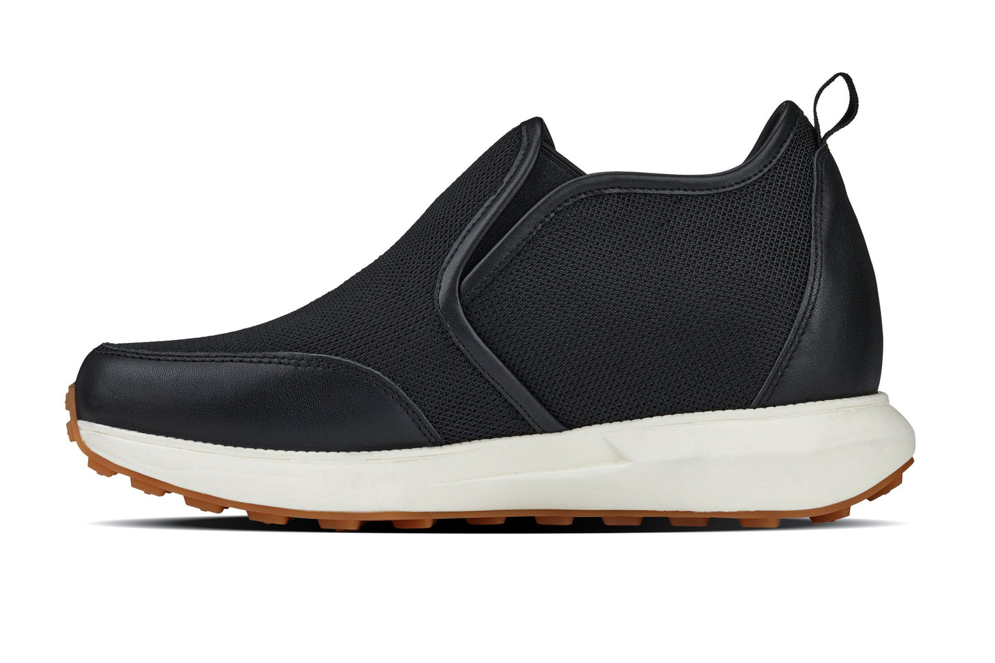 CALTO - J1433  - 3.3 Inches Taller (Black) - Casual Chunky Sole Sneaker Loafers - Triathlete Store