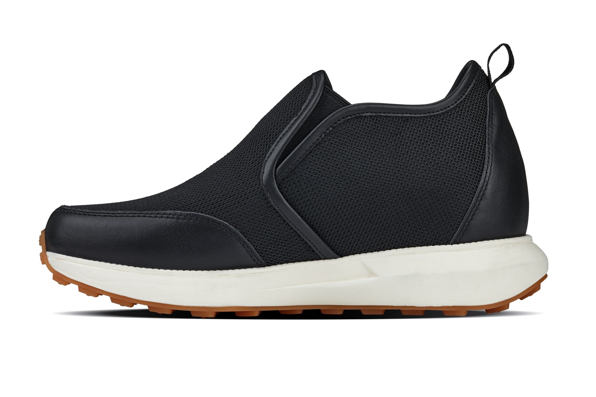 CALTO - J1433  - 3.3 Inches Taller (Black) - Casual Chunky Sole Sneaker Loafers - Triathlete Store