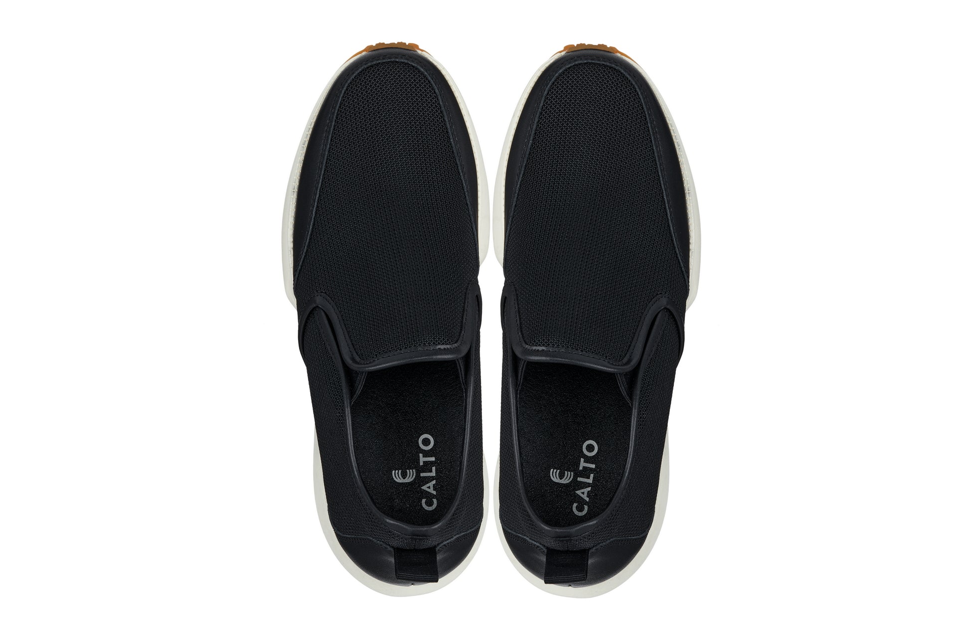 CALTO - J1433  - 3.3 Inches Taller (Black) - Casual Chunky Sole Sneaker Loafers - Triathlete Store