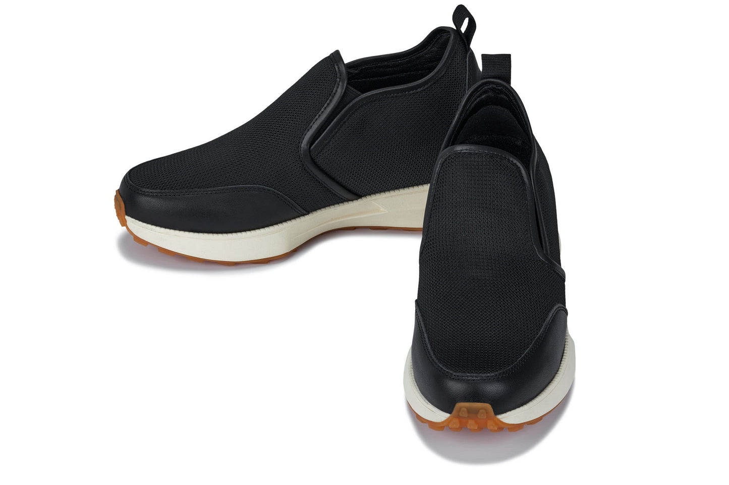 CALTO - J1433  - 3.3 Inches Taller (Black) - Casual Chunky Sole Sneaker Loafers - Triathlete Store