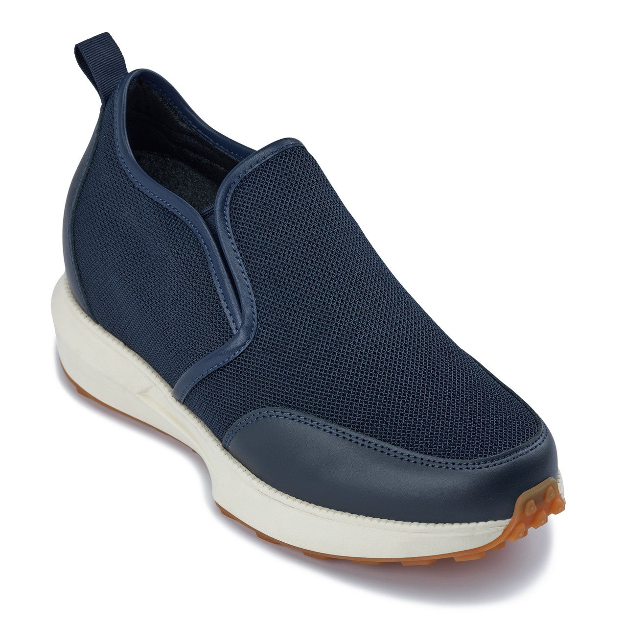 CALTO - J1435  - 3.3 Inches Taller (Dark Blue) - Casual Chunky Sole Sneaker Loafers - Triathlete Store