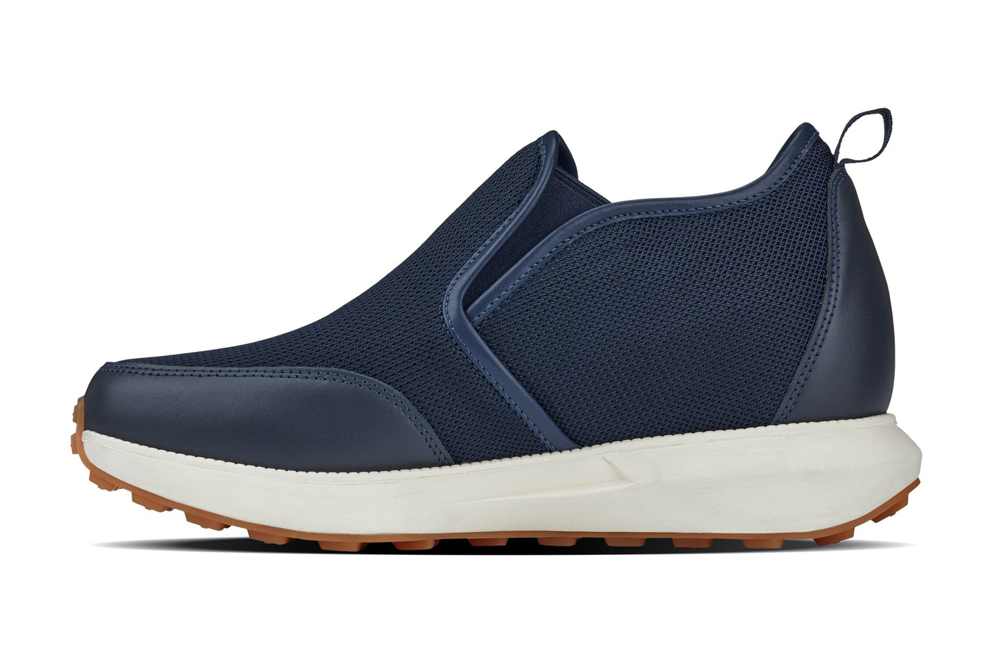CALTO - J1435  - 3.3 Inches Taller (Dark Blue) - Casual Chunky Sole Sneaker Loafers - Triathlete Store