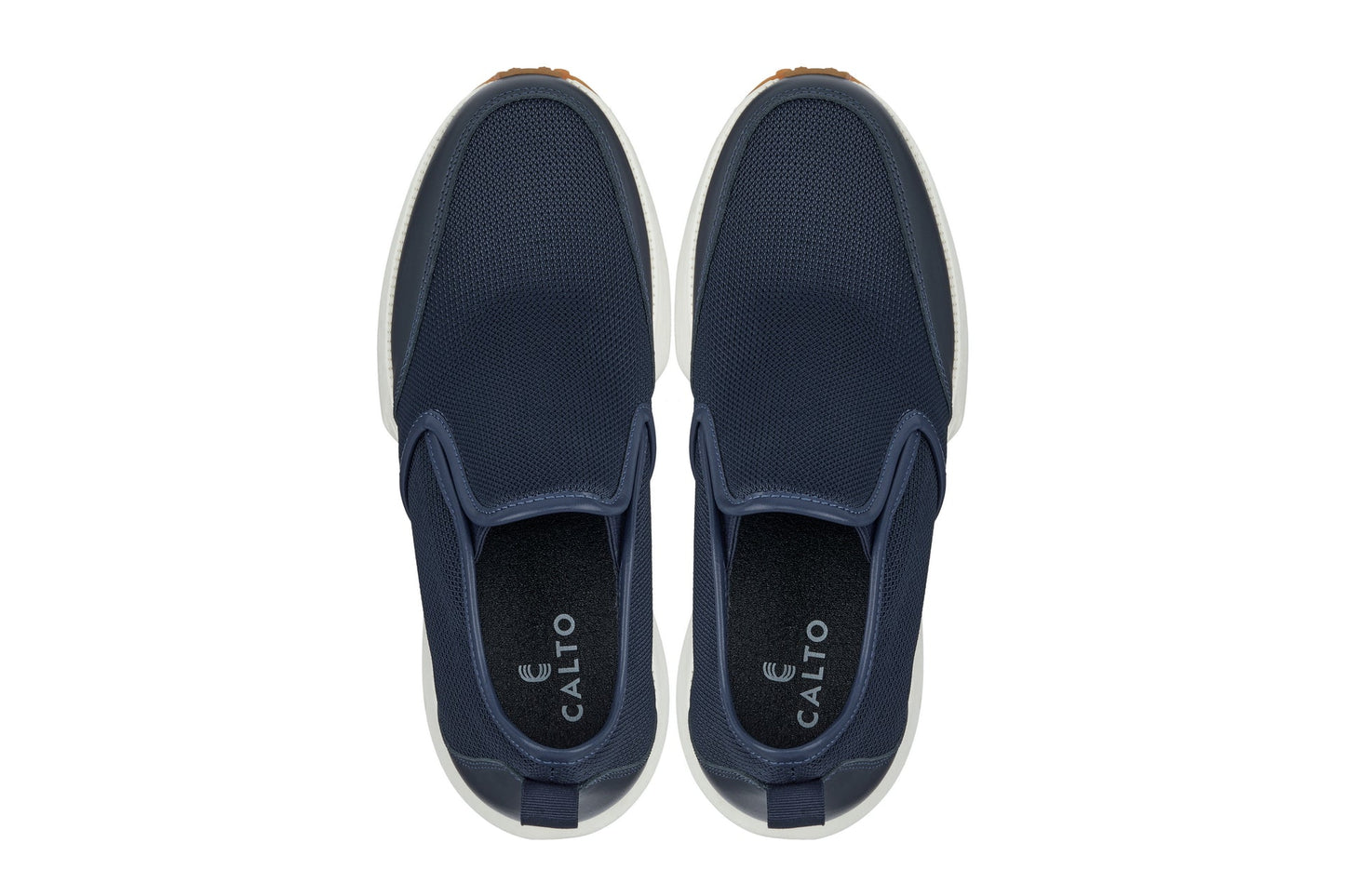 CALTO - J1435  - 3.3 Inches Taller (Dark Blue) - Casual Chunky Sole Sneaker Loafers - Triathlete Store