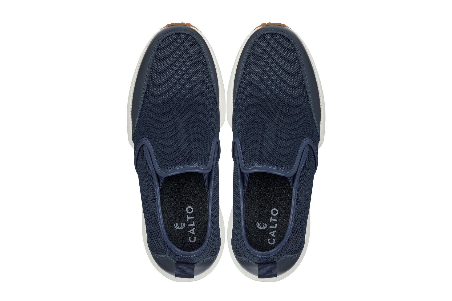 CALTO - J1435  - 3.3 Inches Taller (Dark Blue) - Casual Chunky Sole Sneaker Loafers - Triathlete Store