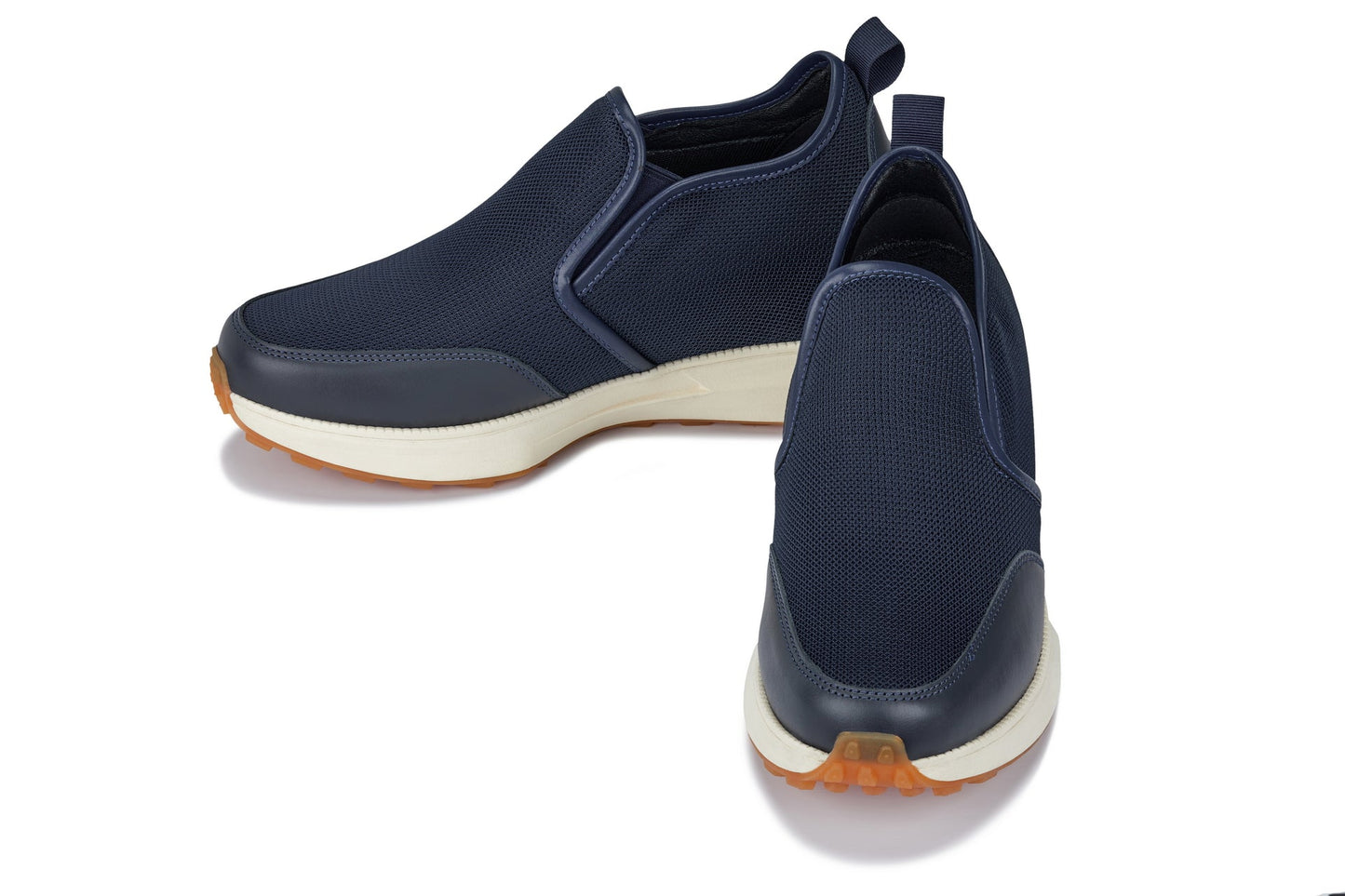 CALTO - J1435  - 3.3 Inches Taller (Dark Blue) - Casual Chunky Sole Sneaker Loafers - Triathlete Store