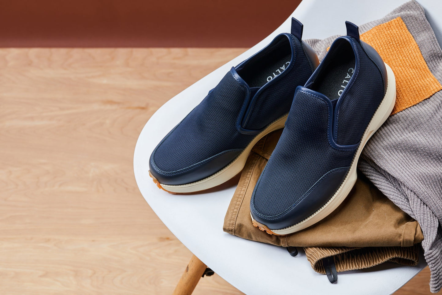 CALTO - J1435  - 3.3 Inches Taller (Dark Blue) - Casual Chunky Sole Sneaker Loafers - Triathlete Store