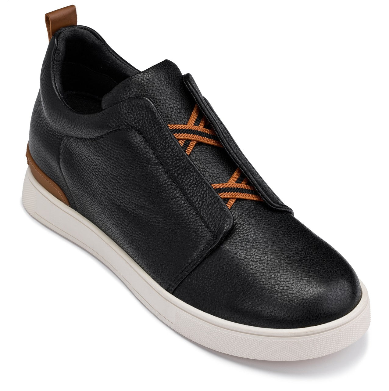 CALTO - J1932  - 2.6 Inches Taller (Black/White Sole) - Slip-On Snoafers - Triathlete Store
