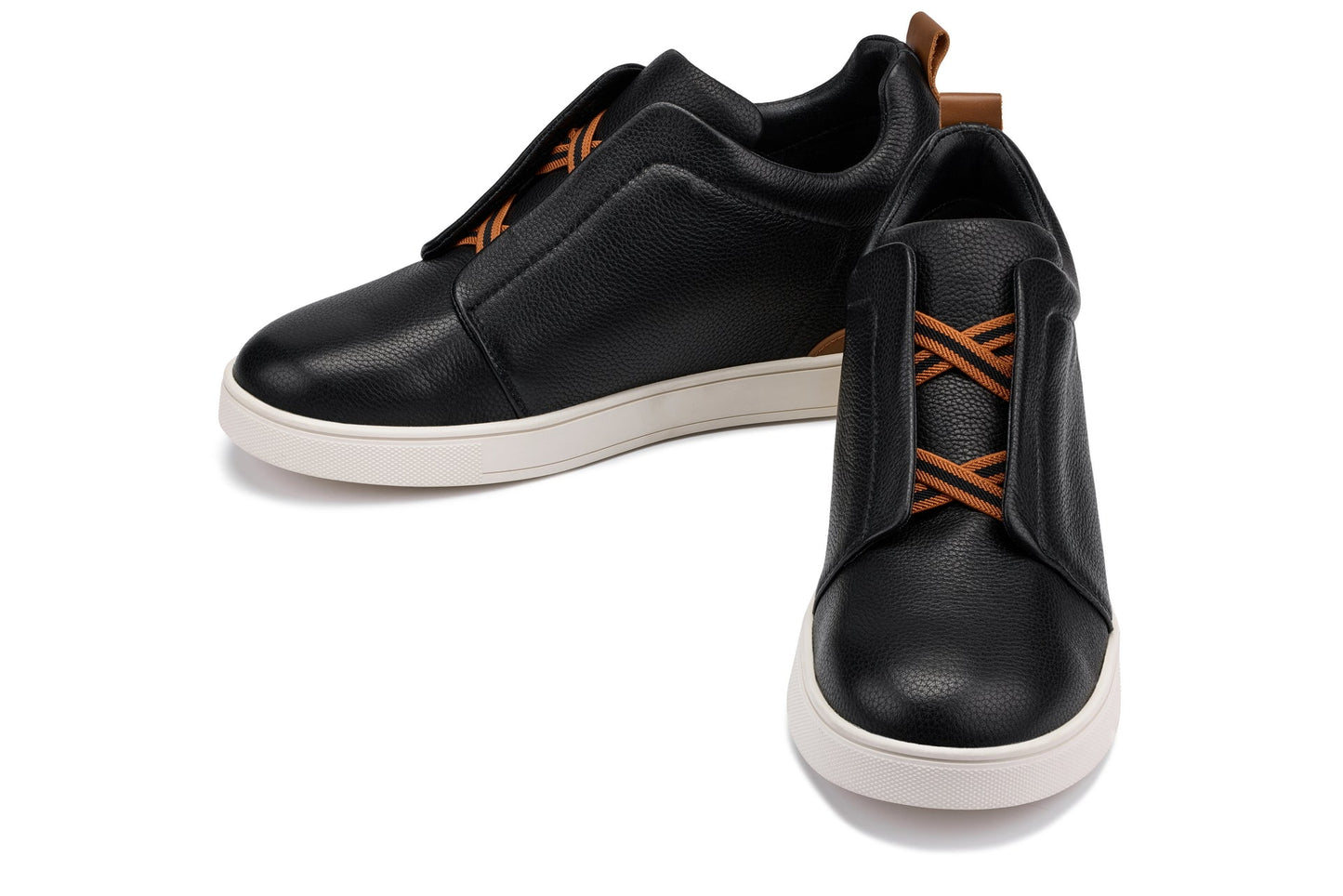 CALTO - J1932  - 2.6 Inches Taller (Black/White Sole) - Slip-On Snoafers - Triathlete Store