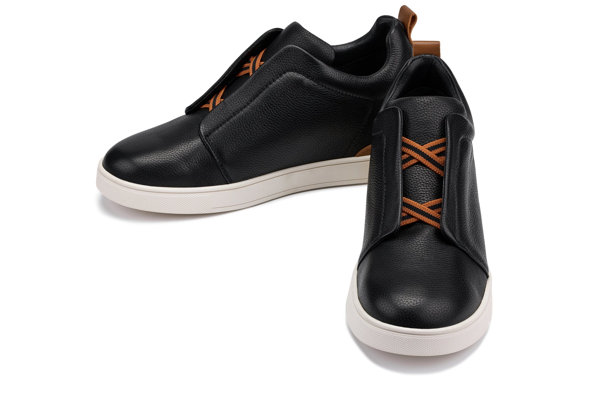 CALTO - J1932  - 2.6 Inches Taller (Black/White Sole) - Slip-On Snoafers - Triathlete Store