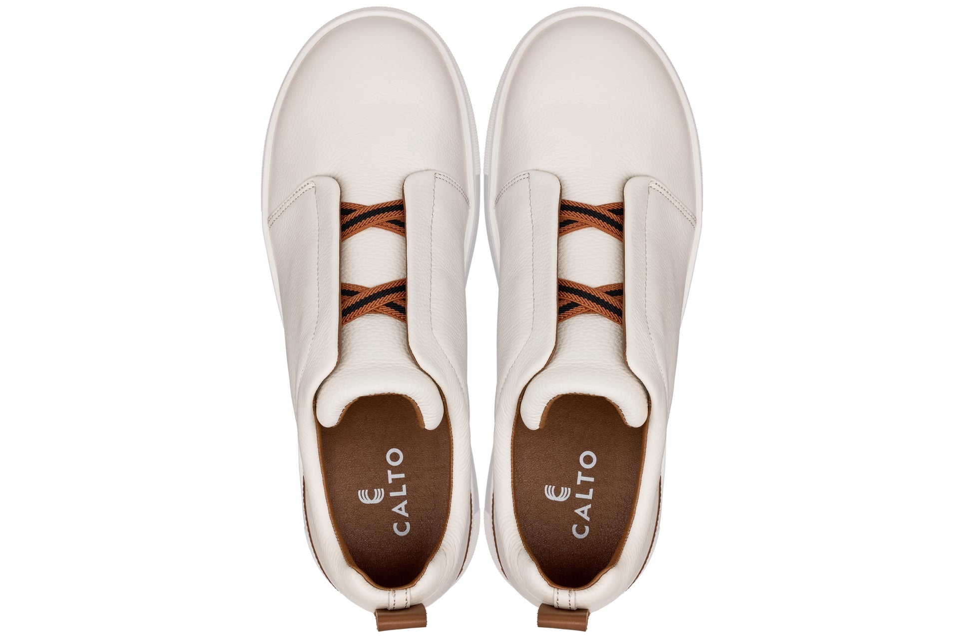 CALTO - J1933  - 2.6 Inches Taller (Off-White) - Slip-On  Snoafers - Triathlete Store