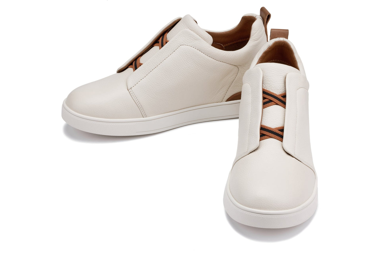 CALTO - J1933  - 2.6 Inches Taller (Off-White) - Slip-On  Snoafers - Triathlete Store