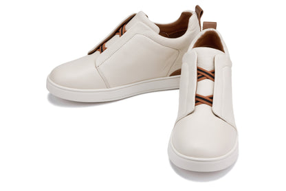 CALTO - J1933  - 2.6 Inches Taller (Off-White) - Slip-On  Snoafers - Triathlete Store