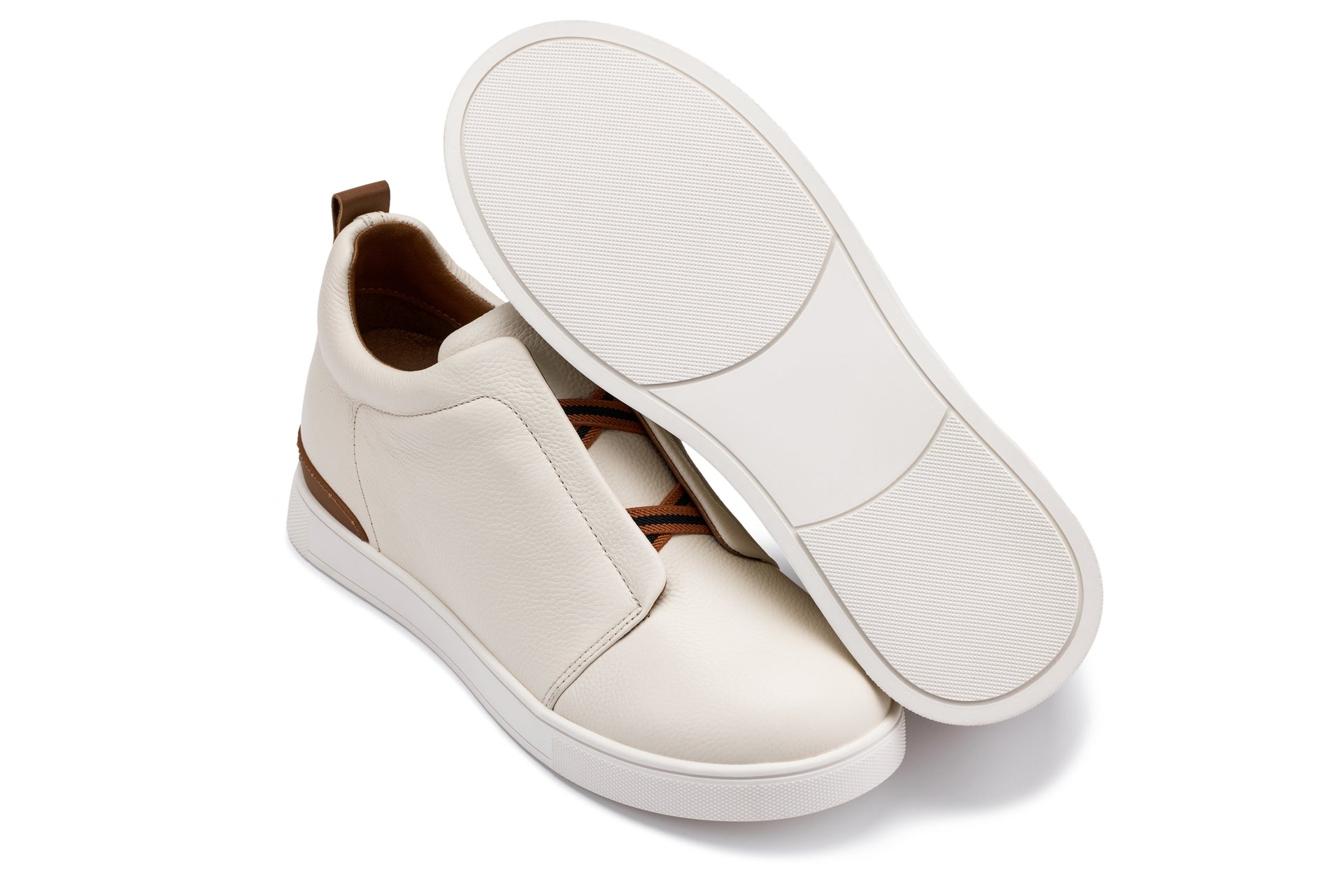 CALTO - J1933  - 2.6 Inches Taller (Off-White) - Slip-On  Snoafers - Triathlete Store
