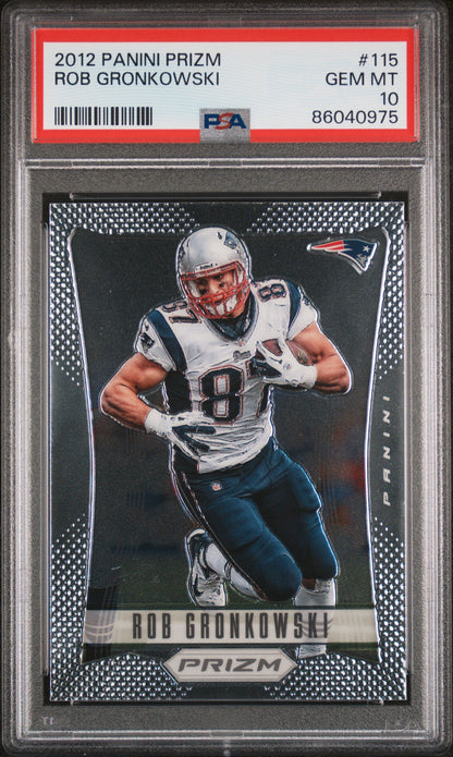 Graded 2012 Panini Prizm Rob Gronkowski #115 Football Card PSA 10 Gem Mint