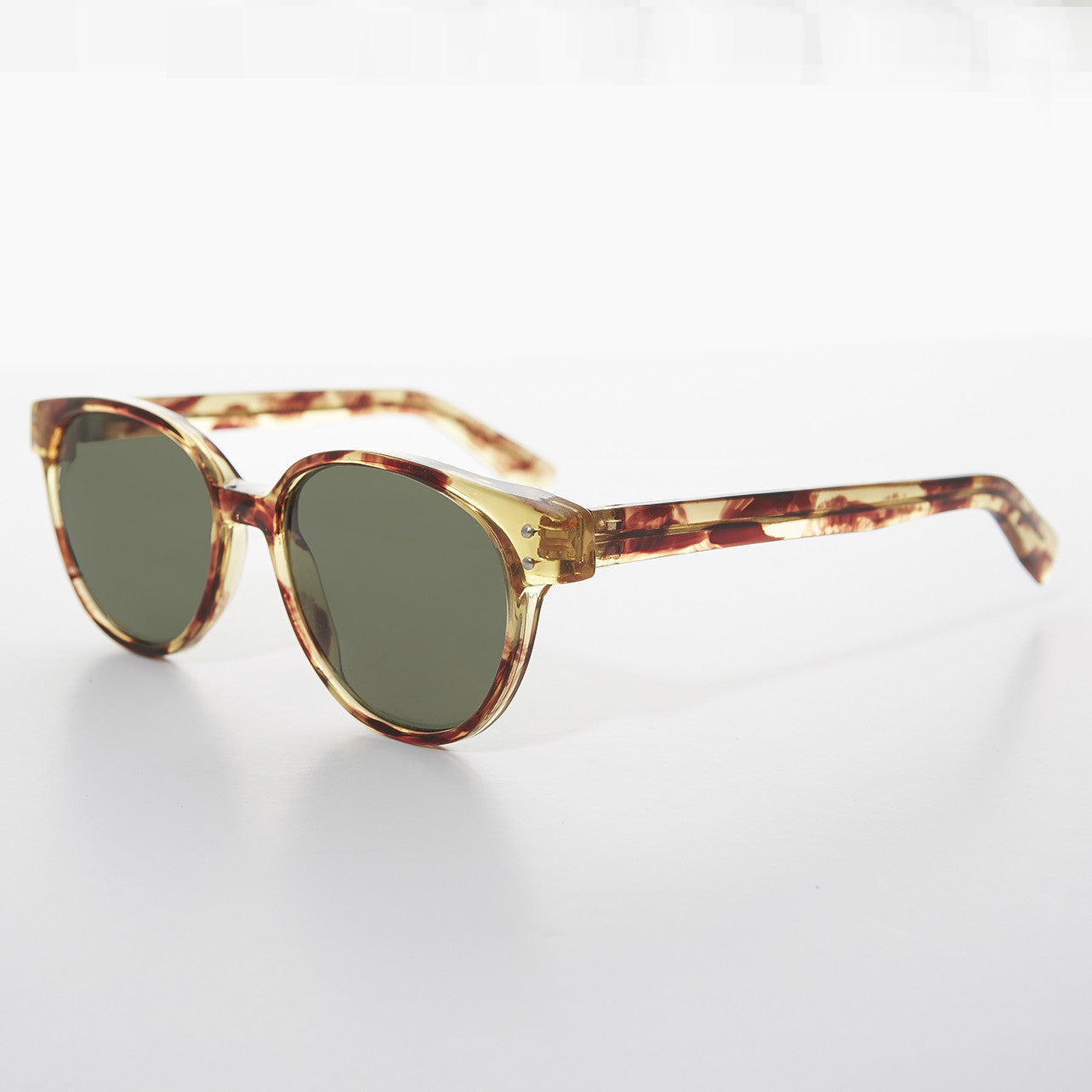 Round Horn Rim Cat Eye Women's Vintage Sunglass - Jackson
