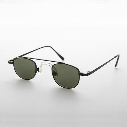 Small Square Aviator Sunglass Vintage with Silicone Wrap Nose Pad - Jasper
