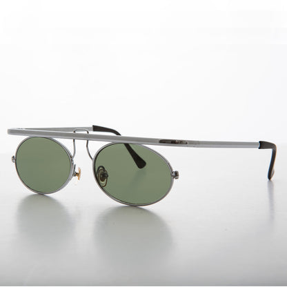 Cyberpunk Goth Vintage Flat Top Oval Sunglass - Jenkins