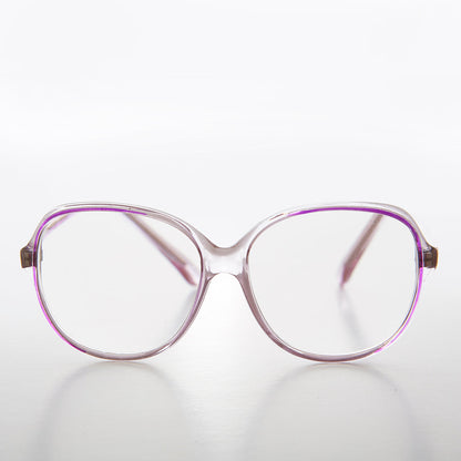 Clear Retro Reading Glasses with Color Accent - Jess