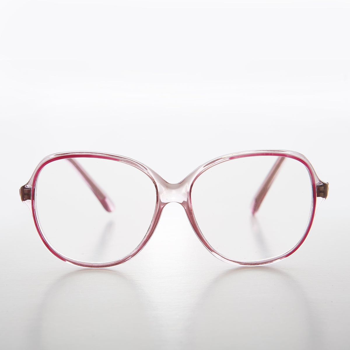 Clear Retro Reading Glasses with Color Accent - Jess