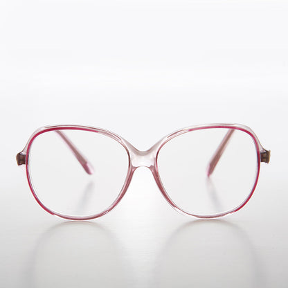 Clear Retro Reading Glasses with Color Accent - Jess
