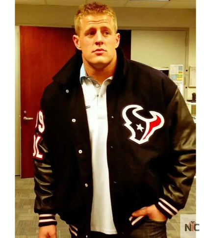 JJ Watt Houston Texas Varsity Black Jacket