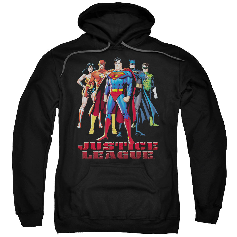 Justice League in League Mens Hoodie Black Officially Licensed