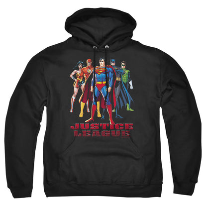 Justice League Of America In League Mens Hoodie Black Officially Licensed