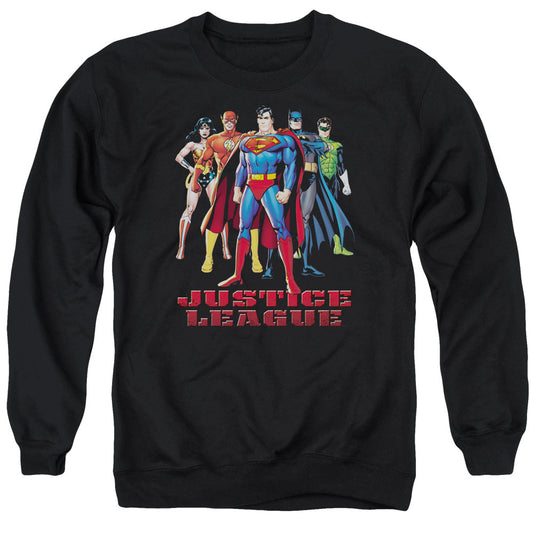 Justice League in League Mens Crewneck Sweatshirt Black Officially Licensed
