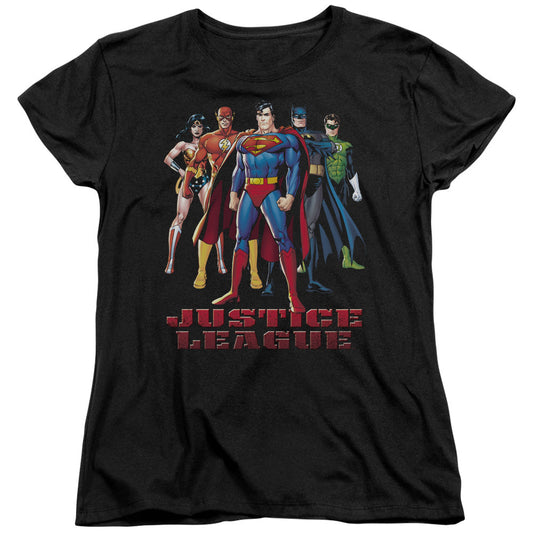 Justice League in League Womens T Shirt Black Officially Licensed