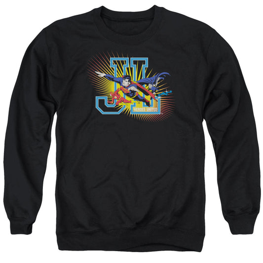 Justice League Heroes United Mens Crewneck Sweatshirt Black Officially Licensed