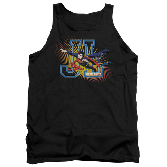 Justice League Heroes United Mens Tank Top Shirt Black Officially Licensed