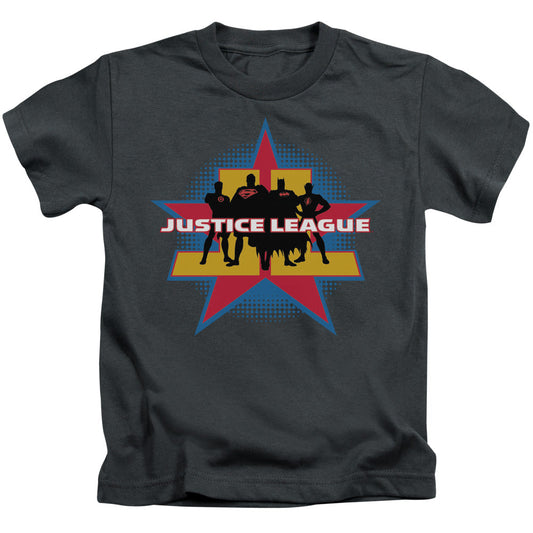 Justice League Stand Tall Juvenile Kids Youth T Shirt Charcoal Officially Licensed