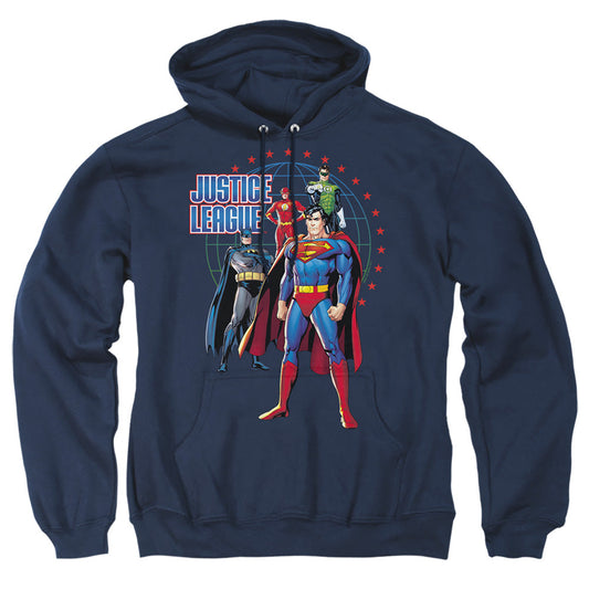 Justice League Of America Protectors Mens Hoodie Navy Officially Licensed