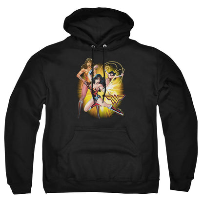 Justice League Of America Wonder Woman Mens Hoodie Black Officially Licensed
