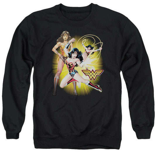Justice League Wonder Woman Mens Crewneck Sweatshirt Black Officially Licensed
