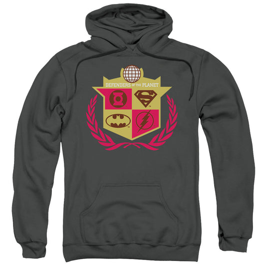 Justice League Defenders Mens Hoodie Charcoal Officially Licensed