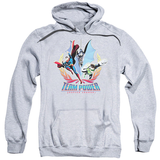 Justice League Team Power Mens Hoodie Athletic Heather Officially Licensed