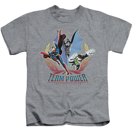 Justice League Team Power Juvenile Kids Youth T Shirt Athletic Heather Officially Licensed