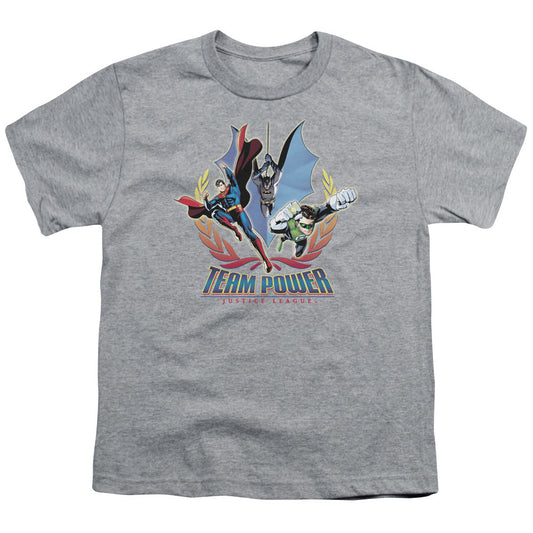 Justice League Team Power Kids Youth T Shirt Athletic Heather Officially Licensed