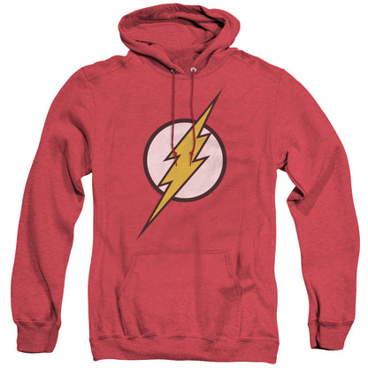 Justice League Of America Flash Logo Mens Heather Hoodie Red Officially Licensed