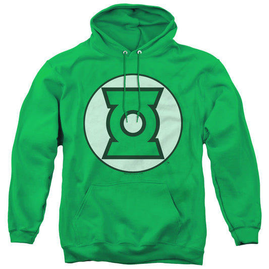 Justice League Green Lantern Logo Mens Hoodie Kelly Green Officially Licensed