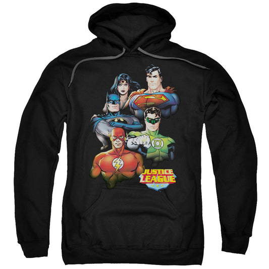 Justice League Group Portrait Mens Hoodie Black Officially Licensed