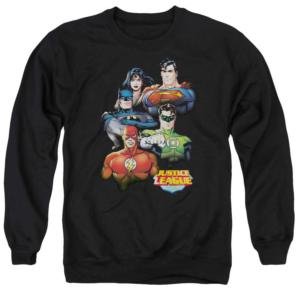 Justice League Of America Group Portrait Mens Crewneck Sweatshirt Black Officially Licensed