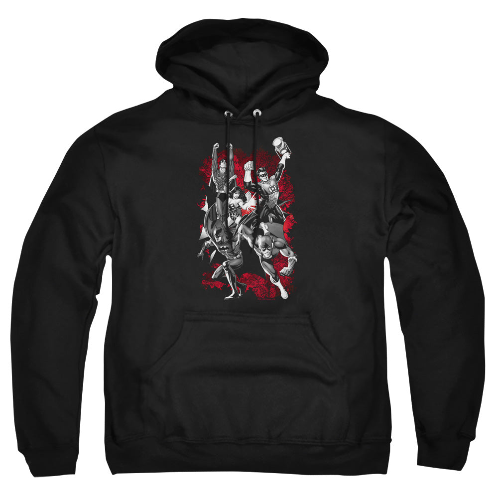 Justice League Of America Justice League Of America Explosion Mens Hoodie Black Officially Licensed
