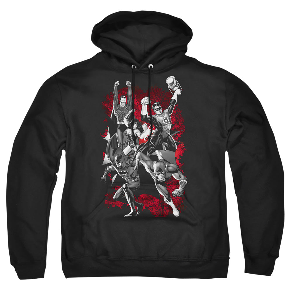 Justice League Of America Justice League Of America Explosion Mens Hoodie Black Officially Licensed