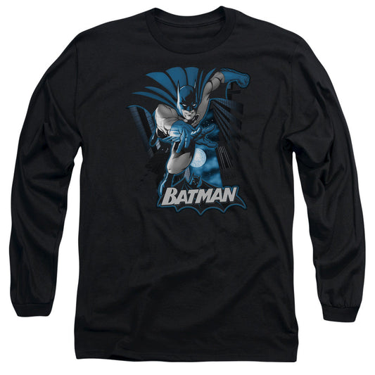 Justice League Batman Blue & Gray Mens Long Sleeve Shirt Black Officially Licensed