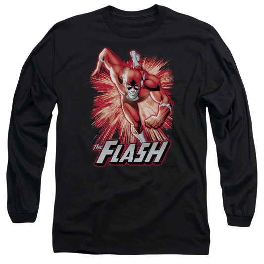 Justice League Flash Red & Gray Mens Long Sleeve Shirt Black Officially Licensed