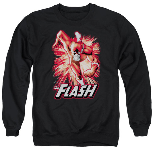 Justice League Flash Red and Gray Mens Crewneck Sweatshirt Black Officially Licensed