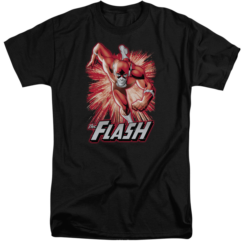 Justice League Of America Flash Red & Gray Mens Tall T Shirt Black Officially Licensed