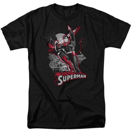 Superman Red & Gray Mens T Shirt Black Officially Licensed